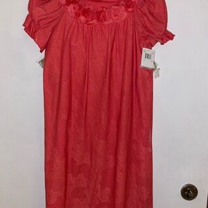 Charming Coral Lace Dress